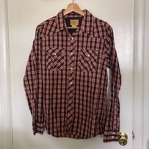 Men’s Plaid Button Down Shirt Size Large